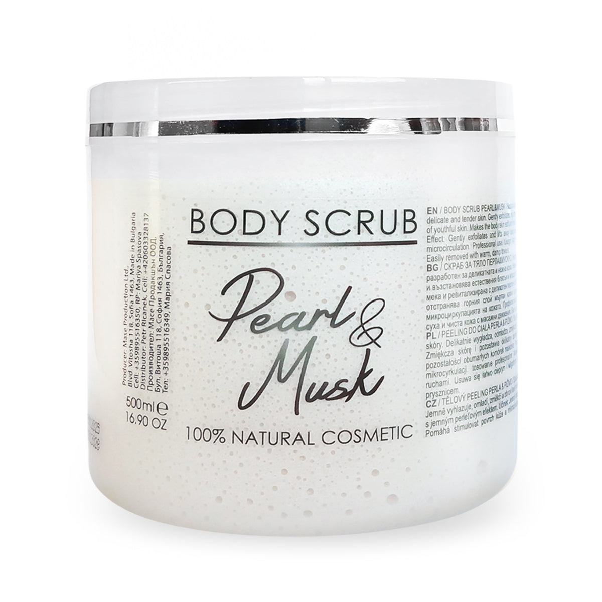Scrub de corp cu perle și mosc, 500 ml