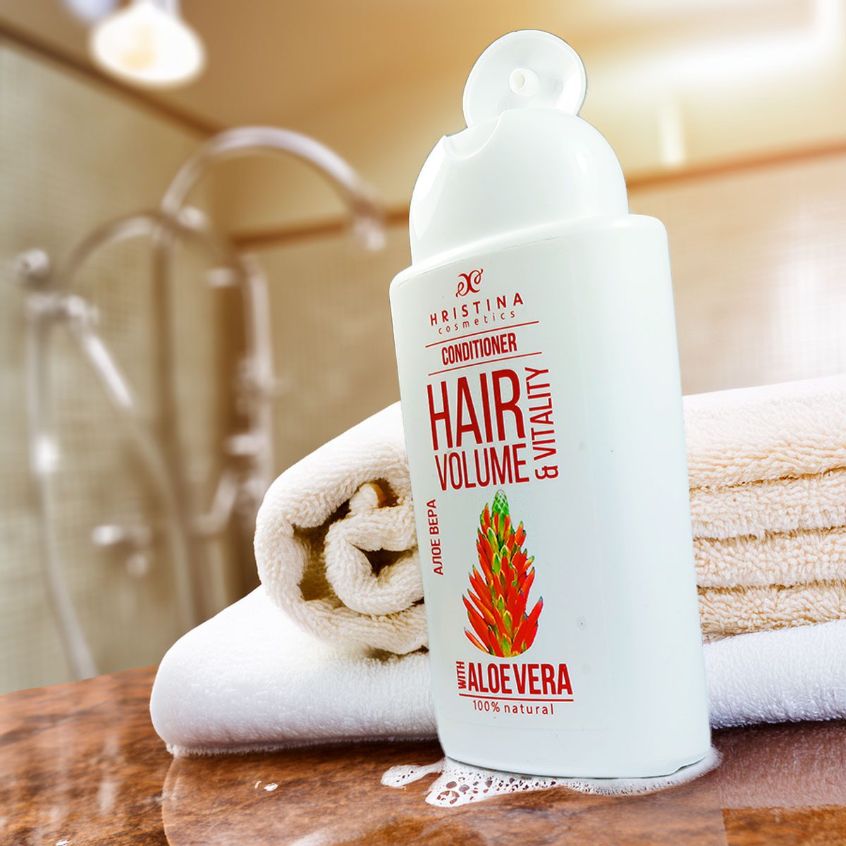 Balsam de păr cu extract de aloe vera pentru volumul părului, 200 ml