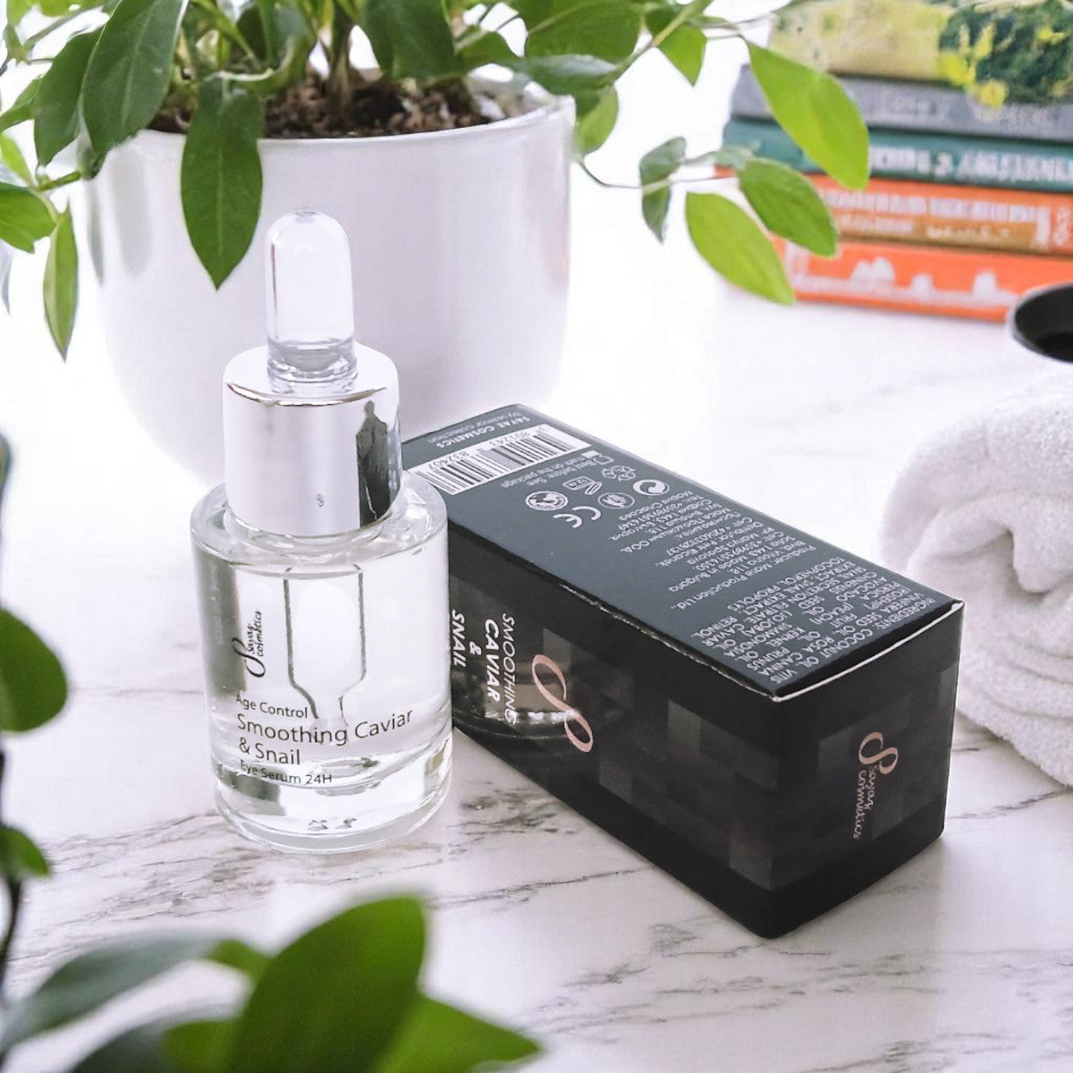 Ser de ochi 24 de ore, fermitate și netezire, cu extracte de caviar și melc, 15 ml