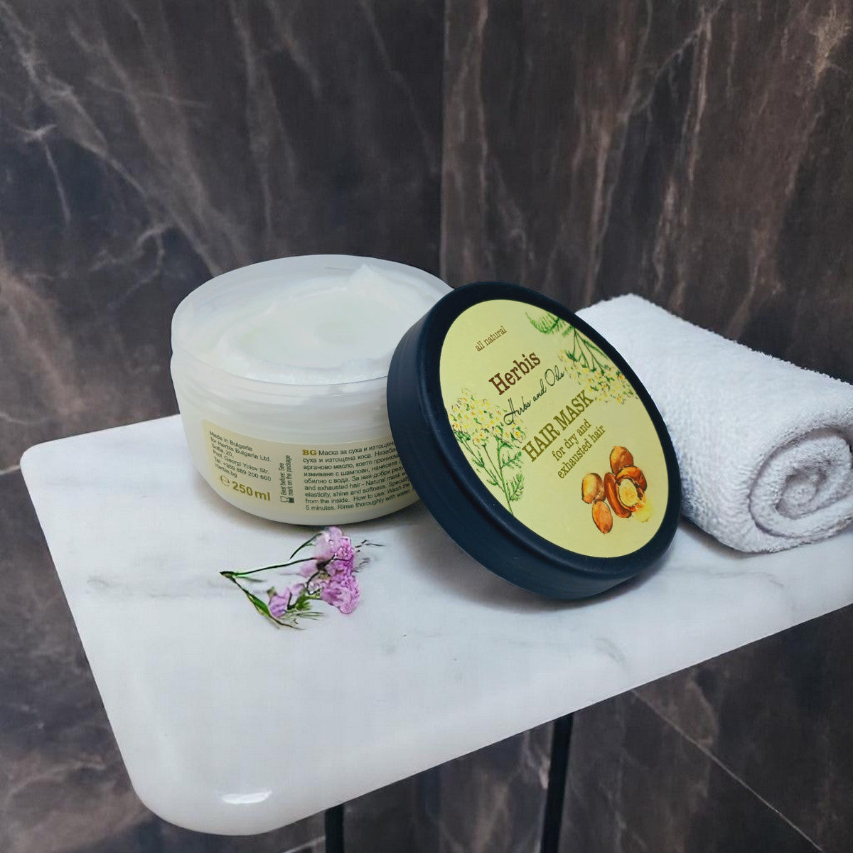 Mască HERBIS pentru păr uscat și deteriorat, 250 ml
