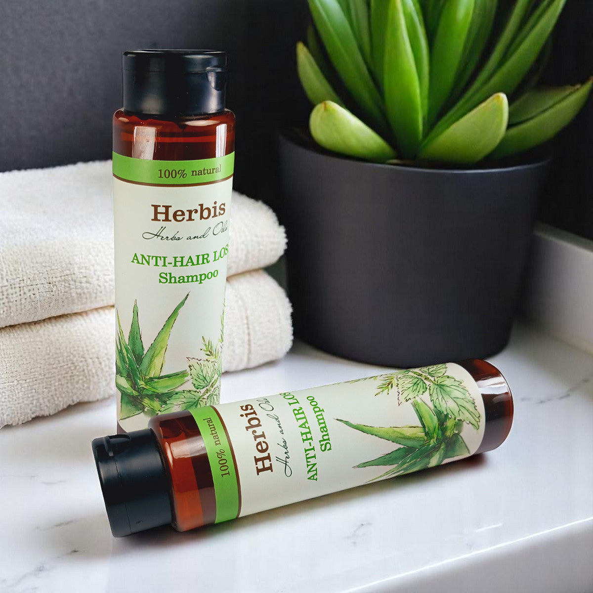 Șampon natural HERBIS împotriva căderii părului, 300 ml