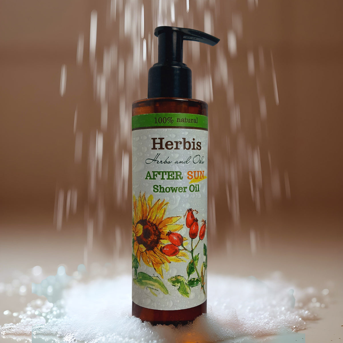 Ulei de duș natural HERBIS pentru după soare, 200 ml