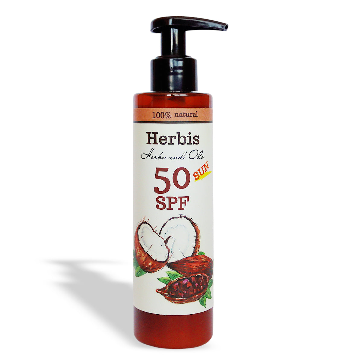 Lapte natural de protecție solară HERBIS SPF50, 200 ml