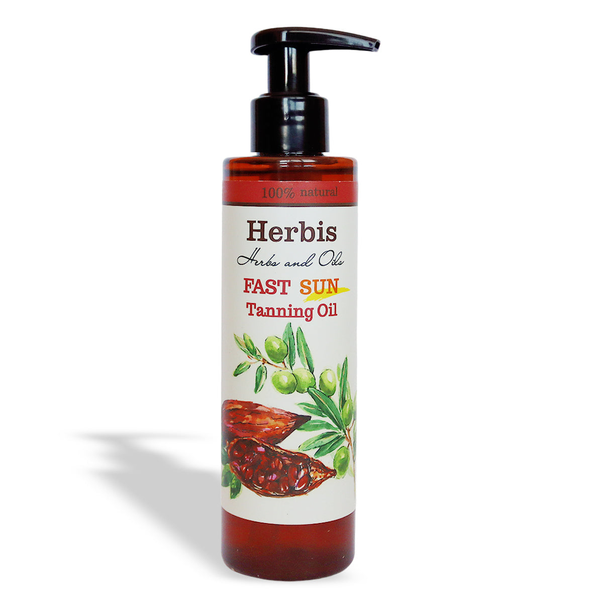 Ulei de bronzare natural HERBIS cu nucă de cocos și cacao, 200 ml