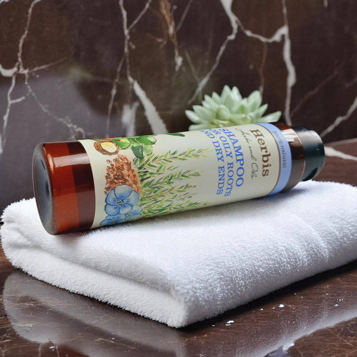 Șampon HERBIS pentru rădăcini grase și vârfuri uscate, 300 ml