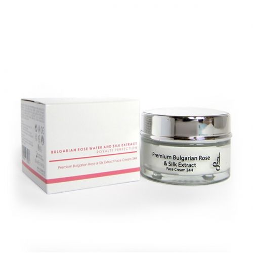 Cremă de față 24 de ore cu extract premium de trandafir bulgăresc și mătase, 50 ml