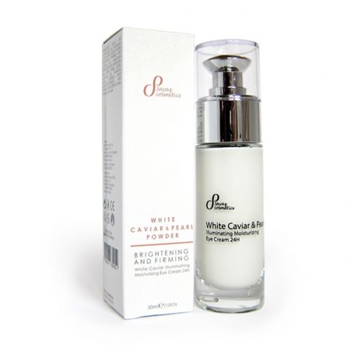 Cremă de ochi iluminatoare și hidratantă 24 de ore cu extract de caviar alb și pudră de perle, 50 ml