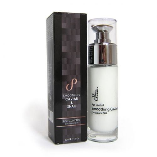 Cremă de ochi netezitoare 24 de ore cu extract de melc și caviar, 30 ml