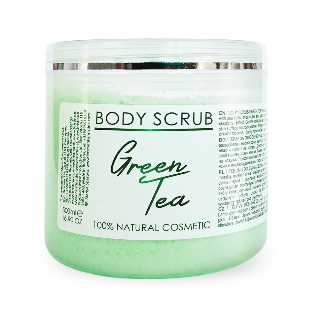 Scrub de corp cu ceai verde, 500 ml