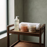 Anti Cellulite oil, Body Scrub and Body Mask with Pineapple 500 ml on a wooden trolley